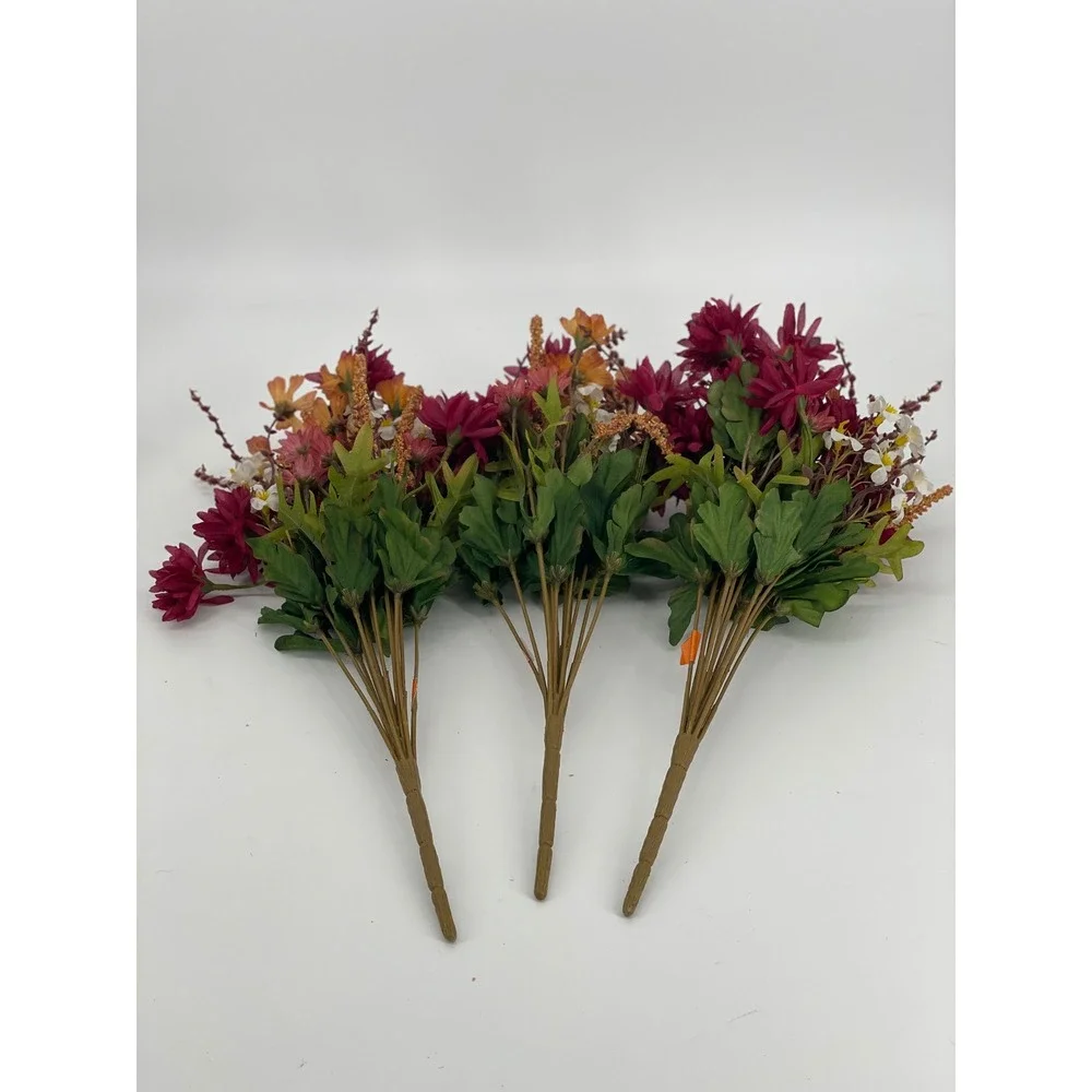 Lot of 22 Ashland Artificial Floral Bundle OS Burgundy Red Fall Decor Excellent